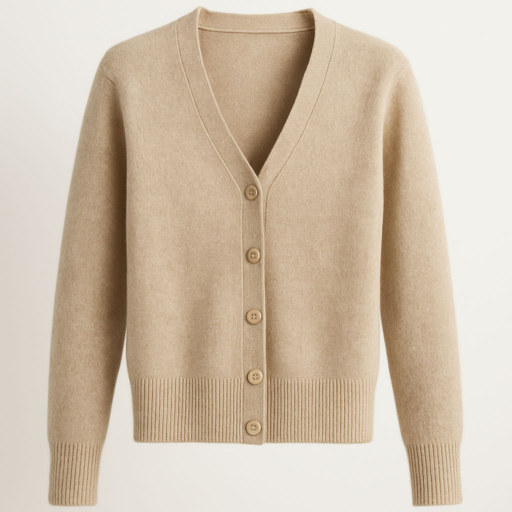Cashmere Cardigan — Natural, XL