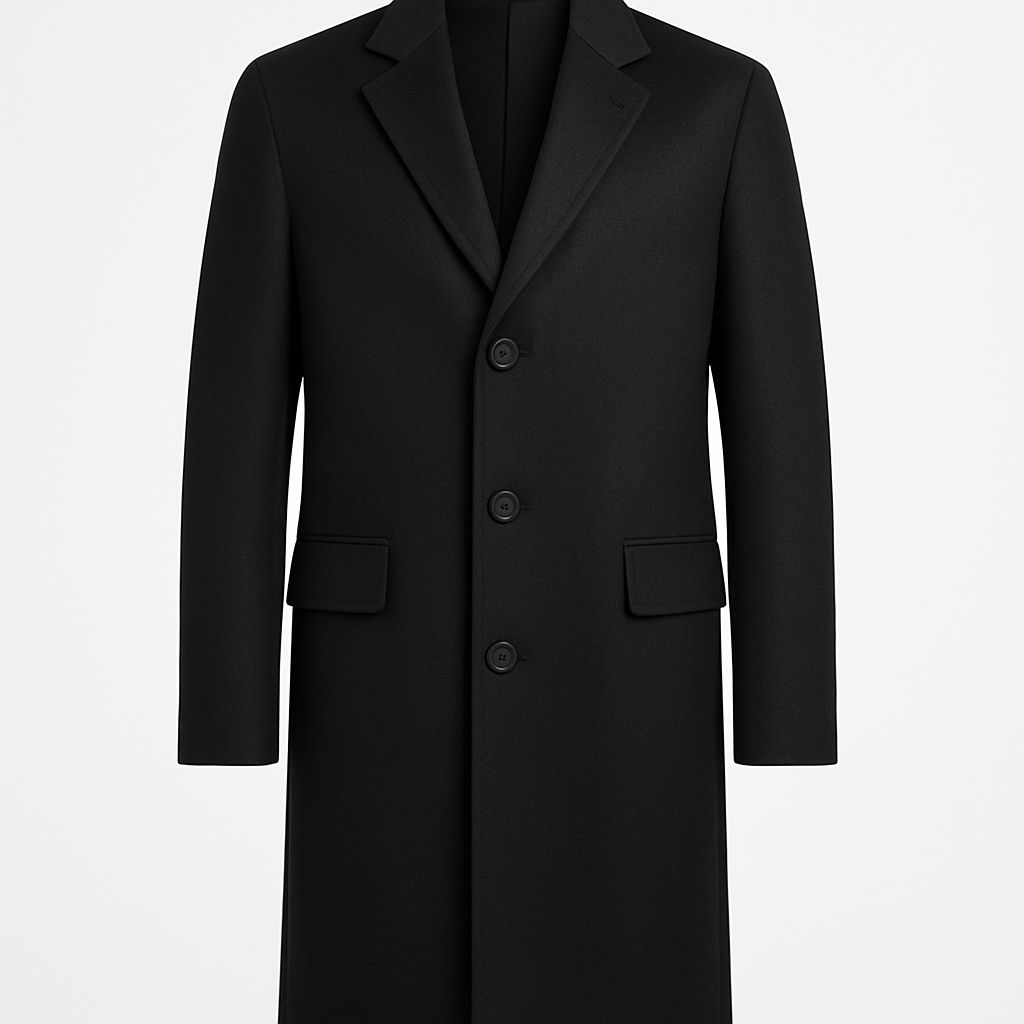 Wool Coat — Black, XL